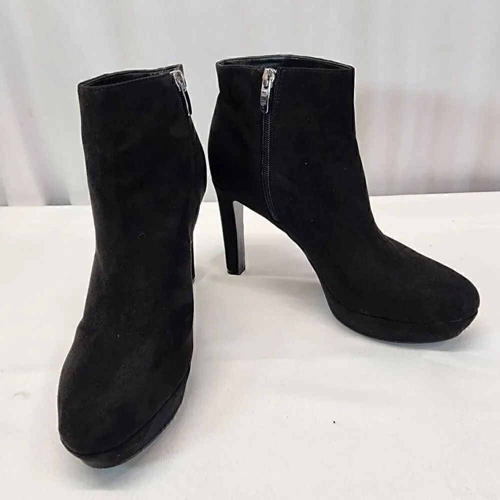 Nine West Glowup Platform Booties Size 8 Black